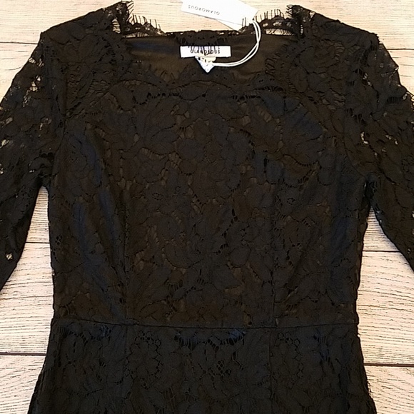 NWT Glamorous Black Lace Raw Hem Dress XS - Picture 4 of 8